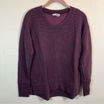 Athleta Coaster Luxe Waffle Sweatshirt Maroon Small Photo 1