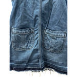 American Eagle Denim Jean Overalls Mini Dress Jumper Raw Hem Size XS Blue Casual Photo 4