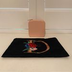 Floral Initial D Makeup Pouch and Jewelry Case Black Photo 1