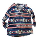 American Living Aztec Striped Pullover Hoodie Lightweight Womens Size Medium Photo 0