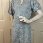 MARBLE Blue and White Floral Mini Dress Size Medium Photo 2