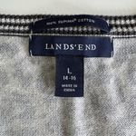 Lands' End Lands’ End Black White Leopard Print Cotton Crewneck Cardigan Sweater Size Large Photo 3