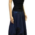 SL Fashions Black Blue Semi Formal Cocktail Ruched Side Embellished Dress Size 6 Photo 8