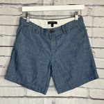 Banana Republic  Women’s Blue High Waist Cotton Flat Front Shorts Size 2 Summer Photo 0
