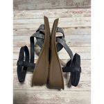 Daisy Fuentes  Blingy Sandals Wedge Size 10 Silver Black Ankle Strap Cushion Photo 6