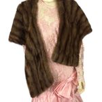 American Vintage 50’s D’Jimas Mink fur Stole Bolero & Muff Wrap Brown Size M Photo 3