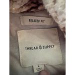 Thread & Supply Ivory Neutral Tan Chevron One Track Mind Sherpa Jacket Large Photo 4