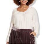 A New Day ✨ Women's Balloon Long Sleeve Femme Popover Cream Sz Medium Shirt✨ Photo 3