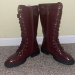 Shoedazzle Womens New  Gabrela Lace-Up Flat Boot Color: Oxblood Photo 4