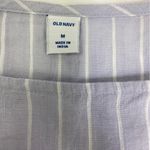 Old Navy  Blue and White Striped Shirt Ruffle Shoulder Size M NWT Photo 2