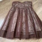 Alfred Angelo strapless formal dress brown lace women’s size 12 prom dance Y2K Photo 6