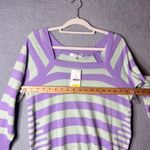 Anne Klein Sweater Womens M Purple Stripes Koa Striped Square Neck Sweater NEW Photo 4