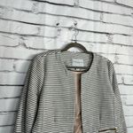 Katherine Barclay Striped Open Front Blazer Jacket Black White Women’s L Neutral Photo 2