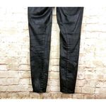 Madewell  Jeans Womens 26 Black Skinny Ankle Leather Coated Biker Moto Zip Pocket Photo 8