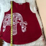 L.A Soul Boho Elephant Flowy Tank Size Medium Red Photo 4