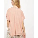 Free People We The  S Small Under the Sun Tee Shirt Linen Blend Slouchy Oversized Photo 3