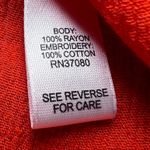 Crochet Lace Trim Kimono Vest Womens Medium Orange White Ombre Duster Boho Chic Photo 4