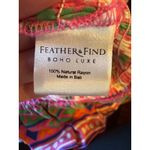 Feather & Find Shirt Women XS Pink Geometric Shiva Boho Luxe Smocked Tie Strap Photo 9