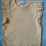 ZARA  orange ribbed ruffle sleeve top Photo 0