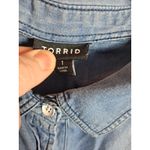 Torrid Women's Blue Denim Medium Wash Cotton Long Sleeve Button Up Shirt Size 1 Photo 4