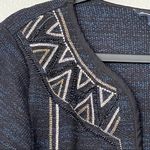 American Eagle Navy/Blue Bolo Open Front Cardigan/Jacket Metallic Detail Medium Photo 4