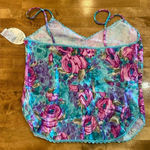 MYONNE Vintage 80s 90s Lingerie Set Purple Floral Design NWT Size Medium US Made Blue Photo 10