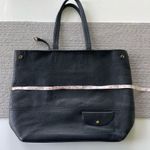 J.Crew Black Pebbled Leather Large Tote Shoulder Bag Photo 3