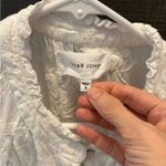 Dear John  White Embroidered Floral Ruffle Button Front Blouse Top size Small Photo 1