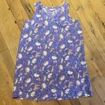 J. Jill Linen Sleeveless Floral Dress w Pockets Purple Medium LARGE Photo 2