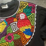 Vintage Mos Black Hand Embroidered Bird T Shirt L Size L Photo 3