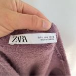 ZARA fuzzy knit mauve purple fitted mini halter dress women’s large sleeveless Photo 2