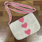 Isaac Mizrahi  Heart Purse Beaded Valentines Love‎ Crossbody Bag Pearl Balletcore Photo 0