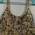Mac Duggal  5477 Beige Gold Floral Embellished Scoop Neck Evening Gown Sz 10 Photo 3