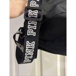 Victoria's Secret PINK Cinch Drawstring Large Back Pack Black/Silver NWOT Photo 4