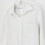 ZARA  Striped Textured Buttondown Shirt White Black Size Small Photo 1