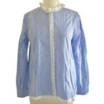 ZARA White/Blue Striped Shirt. Size Small button down Photo 4
