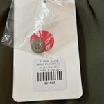 Fate Floral Satin Wrap Long Sleeve Orange Green Midi Small Dress Photo 13