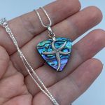 Mermaids Dream Abalone Sterling Silver Star Fish Necklace Green Photo 1