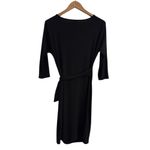 Ann Taylor Faux Tie Front Dress Black Size Small Petite Pull Over Dress Photo 4