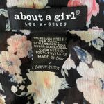 About A Girl Top Women 4 Navy Floral Long Sleeve Button Up Girly Cottage Boho Photo 1