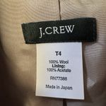 J.Crew  Women's Taupe Tan Wool Blazer Two Button Suit Jacket Size 4 Tall Office Photo 2