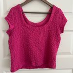 Maeve Anthropologie Socialite Popcorn Top Hot Pink Size M Photo 5