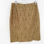 J.Crew  Brown Metallic Pocket Back Zip Pleated Front Casual Pencil Skirt Medium Photo 1