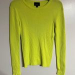 Women’s Lumiere Neon Yellow/Green Basic Long Sleeve Ribbed Top Size Small Yellow Photo 0