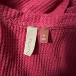 Anthropologie  Pilcro Hot Pink Waffle Knit V Neck Ruffled Long Sleeve Top M Photo 3