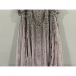 Mac Duggal  10690 Lavender Sequin Chiffon Midi Dress High Neck Flutter Sz 10 Photo 5