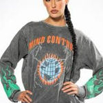 Akira  Charcoal Crewneck Top Photo 0