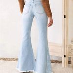 KanCan Signature High Rise Print Inset Blue Flared Women's Jeans Size 29 Photo 1