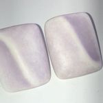 Vintage Light Pale Purple & White Boho Chunky Retro Pierced Earrings Photo 1