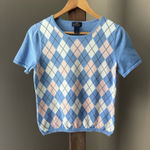 Brooks Brothers  346 Women’s Short Sleeve Supima Cotton Argyle Sweater Sz Medium Photo 0